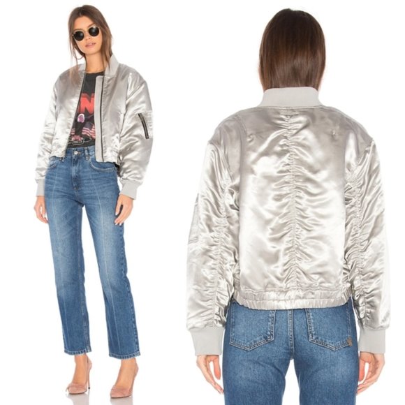 Elizabeth & James Royan Bomber Jacket  Metallic Size S - Picture 1 of 16